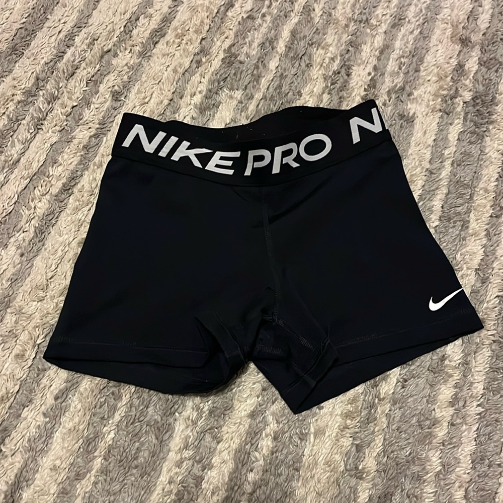 Nike Pro black athletic shorts, size S.